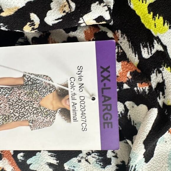 Christian Siriano Shift Dress Abstract Animal Print Stretch Size XXL Black - Picture 4 of 7